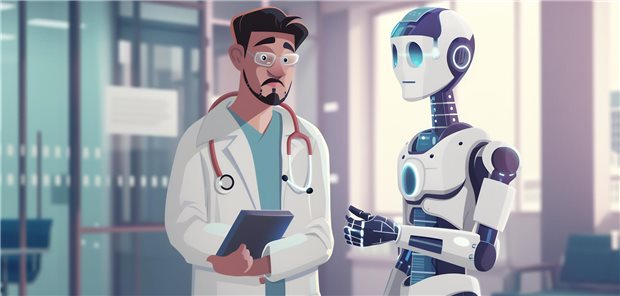 Ein Arzt und ein Roboter