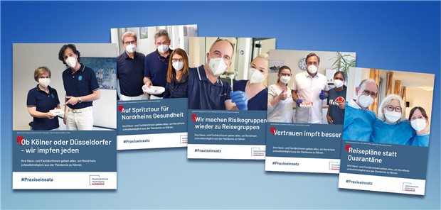 Corona-Impkampagne: „Reisepläne statt Quarantäne“ KV Nordrhein startet Aktion: Einblick in die Plakate von #praxiseinsatz.