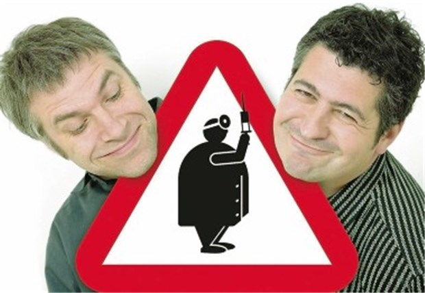 Kabarettistische Sprechstunde mit Arztrezepten Kabarett-Duo: Norbert Peter (l.) und Ronny Teutscher.