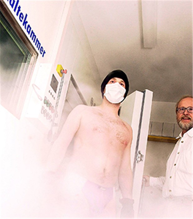 Sport: Kühlen erhöht die Leistung, extreme Kälte schadet Kältekammer in der Kappelner Margarethenklinik: für Sportler vermutlich weniger geeignet als Eisbäder und Kältewesten.