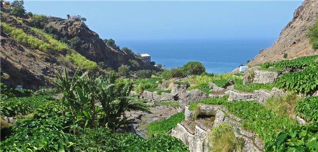 Ein Blick auf die Insel Kap Verde vor der Atlantikküste Afrikas.