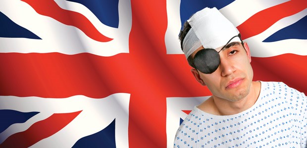 Der kranke Mann NHS Keine guten Aussichten: Krank in Großbritannien.