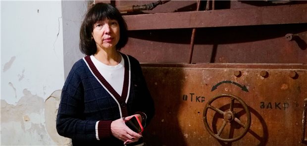 Klinik-Chefin Alla Malaytska im Luftschutzbunker des Klinikums.