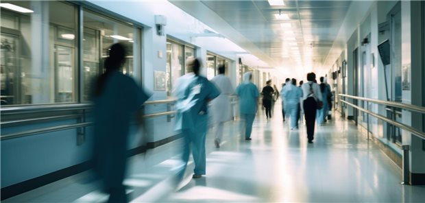 Ein Flur im Krankenhaus