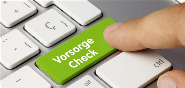 Computertaste mit der Aufschrift "Vorsorge Check"