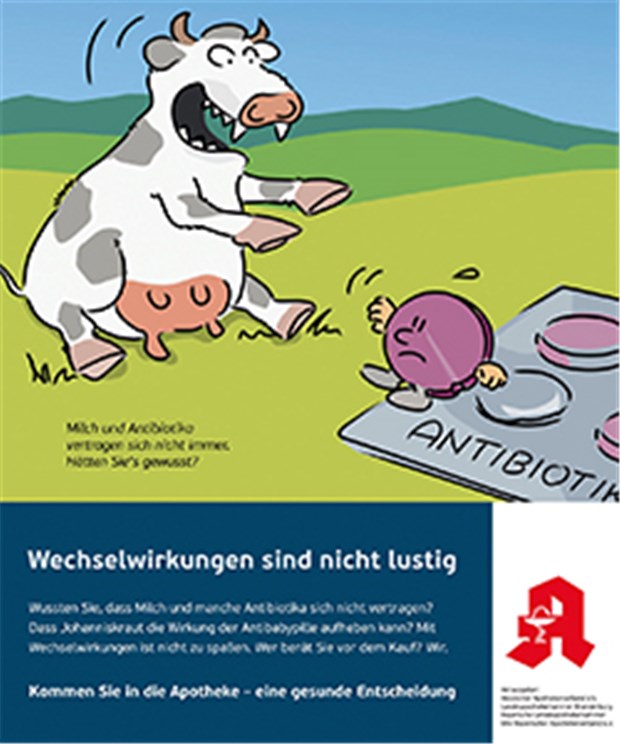Kampagne: "Wechselwirkungen sind nicht lustig" Kühe gegen Wechselwirkungen.