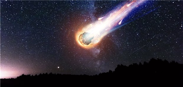 Zucker aus dem Weltall Künstlerische Darstellung eines Meteoriten: Forscher haben Zuckermoleküle auf einem solchen gefunden – vier verschiedene Arten.