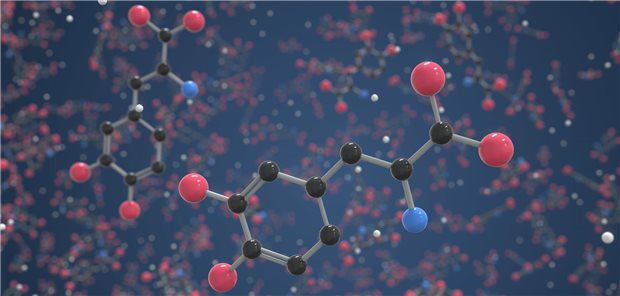 Levodopa, L-Dopa, ist Goldstandard bei der Behandlung von M. Parkinson. (3D-Visualisierung des Moleküls)