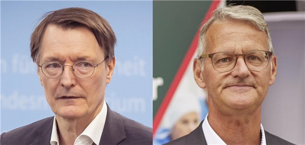 Im Clinch: Krankenhausgesellschaften und Lauterbach beharken sich Liegen über Kreuz: Gesundheitsminister Karl Lauterbach (SPD) und DKG-Chef Dr. Gerald Gaß.
