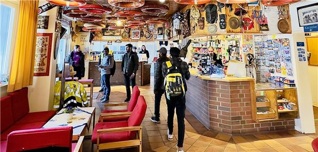 Lobby des Seemanns-Clubs „Duckdalben“ in Hamburg-Waltershof.