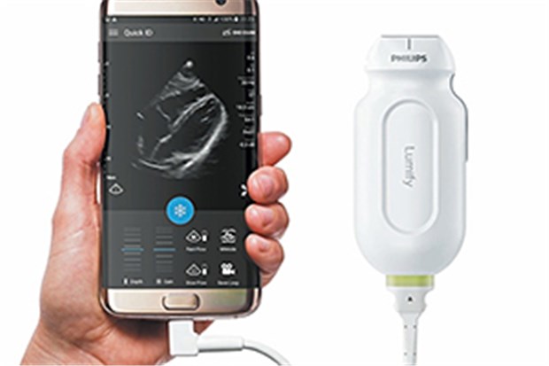 Mobiles Ultraschall nur mit Sonde und App Lumify-System