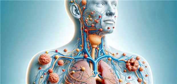 Modell des menschlichen Lymphsystems