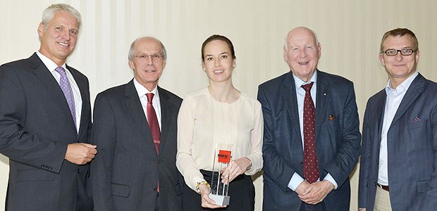 MMW-Arzneimittelpreis: (v. l.): Dr. Dirk Einecke, MMW-Chefredakteur, Professor Hermann S. Füeßl, Schriftleiter der MMW, Stefanie Tübben, MSD Sharp & Dohme, Professor Hellmut Mehnert, München, Dr. Elmar Jäckel, Hannover.