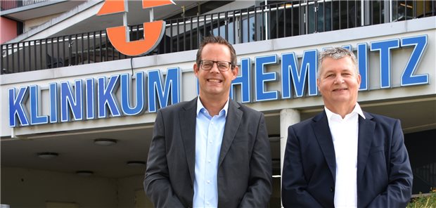 Neuer Geschäftsführer am Klinikum Chemnitz Martin Jonas (l.) und Ralf Steinmeier bilden das neue Leitungsteam des Klinikums Chemnitz.
