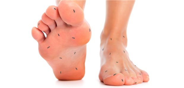 Missempfindungen am Fuß sind ein frühes Zeichen für diabetische Neuropathie.
