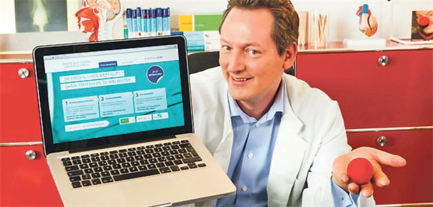 Zufriedenheit regional unterschiedlich Mit diesem Motiv werben die beteiligten Krankenkassen für die Teilnahme an der Arztbewertung. Für jede Bewertung im Arztnavigator fließt jetzt ein Euro an die Stiftung "Humor hilft heilen" von Eckart von Hirschhausen.