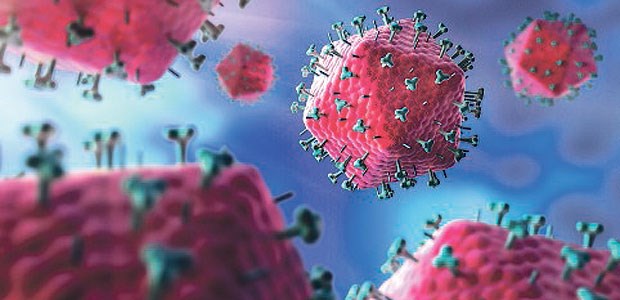 Frühe Therapie stärkt Immunsystem besser Modell eines HI-Virus. Mit früher Therapie lässt sich die Zahl der HI-Viren reduzieren.