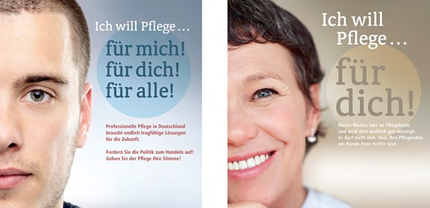 Kampagne soll Politik wachrütteln Motive aus der Image-Kampagne des Deutschen Pflegerates.