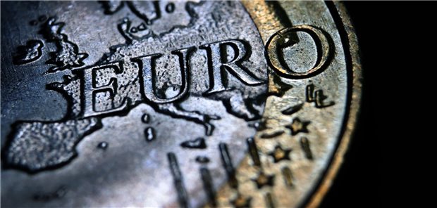 Eine Euro-Münze in Großaufnahme.