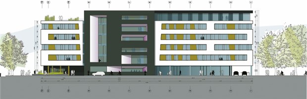 Neben Fachärzten sollen in dem geplanten Ärztezentrum am Klinikum Darmstadt auch Gastronomiebetriebe Platz finden. ©Klinikum Darmstadt