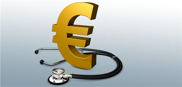 Stethoskop um ein Euro-Zeichen