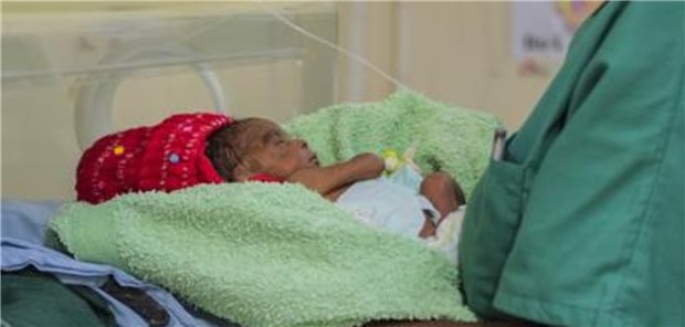Neugeborenes mit Sepsis: Ein Forschungsteam sammelte in elf Ländern ihre Daten und entwickelte zwei Werkzeuge mit ihnen, um die Versorgung zu erleichtern.&#xA;