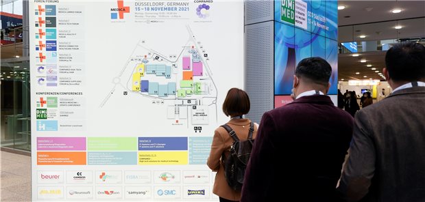 Medica: Innovationen im Hybridformat Neuorientierung gefragt: Die Hallenbelegung auf der Medica hat sich im Vergleich zur Vor-Pandemie-Zeit geändert.