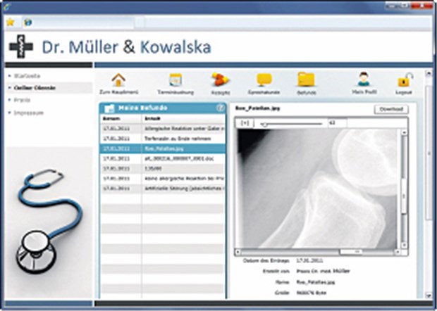 Wenn der Hausarzt online geht Nicht auf einem fremden Portal, sondern direkt auf der Website der Arztpraxis können Patienten ihre Befunde einsehen.