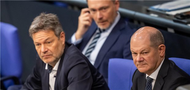 Robert Habeck (Grüne), Christian Lindner (FDP) und Olaf Scholz (SPD)