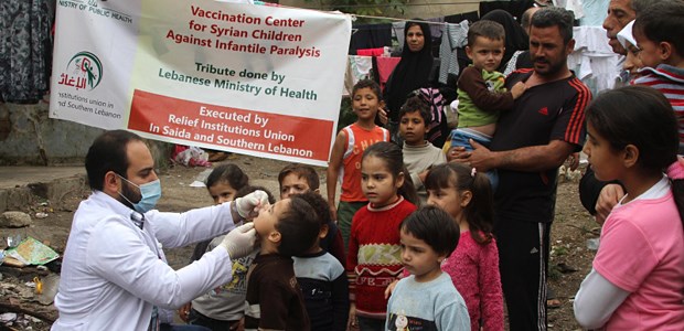 RKI warnt vor Polio-Einschleppung Polio-Impfung für syrische Flüchtlinge im Libanon: Das RKI rät weiterhin zu Wachsamkeit.