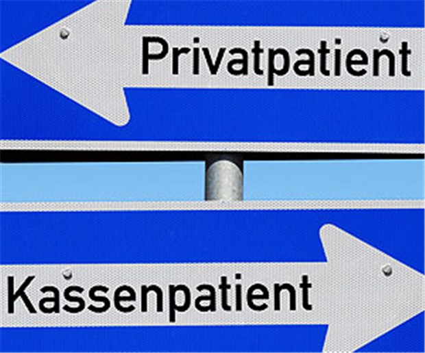 Ein Schreckgespenst für Ärzte Privatpatient und Kassenpatient: Geht es künftig nur noch in eine Richtung?