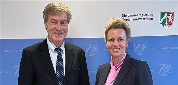 Professor Gerd Heusch zum NRW-Akademie-Präsidenten gewählt Gerd Heusch und Ina Brandes