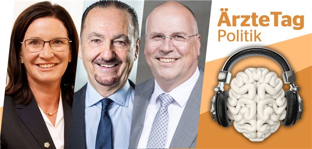 Taugt die HzV als Vorbild für die deutsche Versorgungslandschaft? Professor Nicola Buhlinger-Göpfarth vom Hausärzteverband, Dr. Werner Baumgärtner von MEDI und Johannes Bauernfeind von der AOK Baden-Württemberg: Alle drei sehen die HZV als wegweisend für eine besser gesteuerte Versorgung.