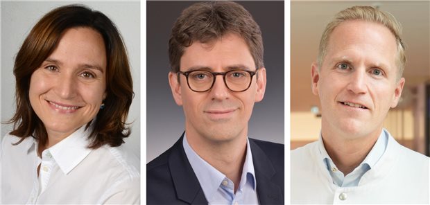 UKSH besetzt Führungspositionen in Lübeck neu Professorin Evelyn Gaffel ist neue Direktorin der Klinik für Dermatologie, Allergologie und Venerologie, Dr. Felix H. Stang kommissarischer Direktor der Klinik für Plastische Chirurgie und Professor Jens U. Marquardt neuer Ärztlicher Direktor für den Campus Lübeck des UKSH. (v.l.n.r.)