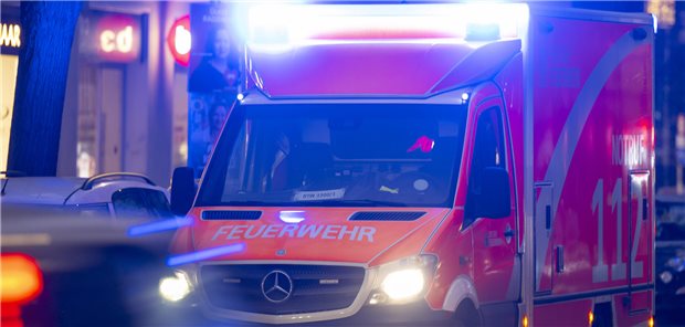 Ein Rettungswagen in der Großaufnahme