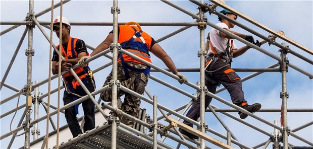 Zeitarbeit setzt vielen Beschäftigten zu Riskant: Auch im Baugewerbe ist Zeitarbeit verbreitet.