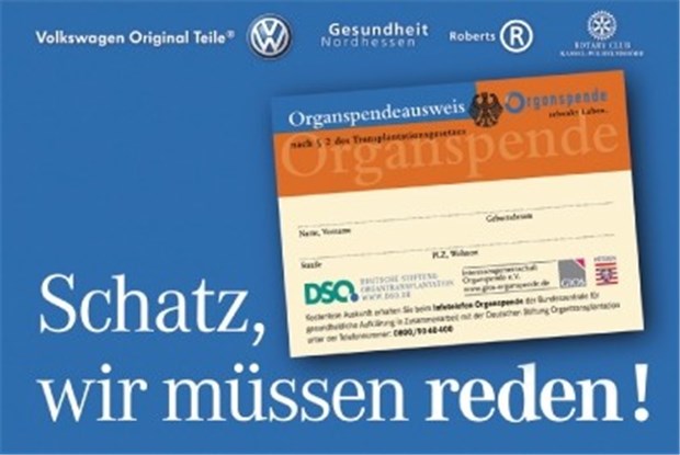 Organspendeausweis samt Infos im Briefkasten "Schatz, wir müssen reden!" Diesen Flyer finden in diesen Tagen viele Bürger in ihren Briefkästen.
