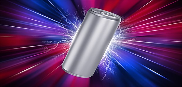 500 ml Energydrink sind oft mehr als genug Schematische Darstellung eines Energydrinks: Für junge Menschen ist eine große Dose schon mehr als genug, so Forscher.