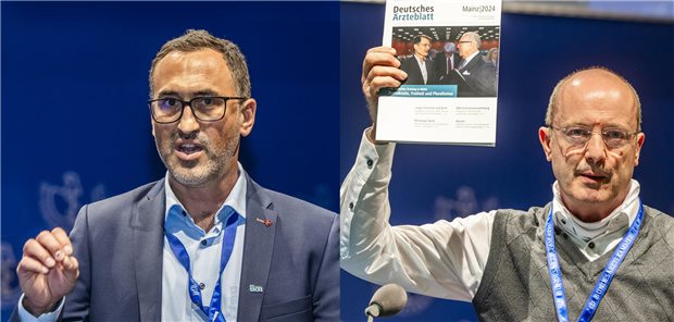 Ärztetag beschließt: Homöopathie soll aus der GOÄ gestrichen werden Schlagabtausch über die Homöopathie in der GOÄ: Dr. Marc Hanefeld gegen Dr. Jürgen de Laporte. Am Ende wurde der Antrag Hanefelds beschlossen, dass die Homöopathie raus aus der GOÄ soll.