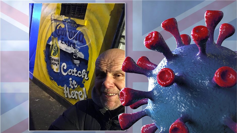 Schwarzer britischer Humor in schwierigen Zeiten: Wandgraffiti in Soho