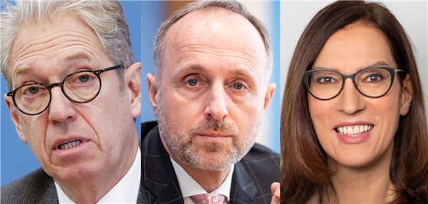 Sehen beim Bürokratieabbau für Praxen ein „zartes Pflänzchen der Hoffnung“ wachsen (v.l.): KBV-Vorstände Dr. Andreas Gassen, Dr. Stephan Hofmeister und Dr. Sibylle Steiner.