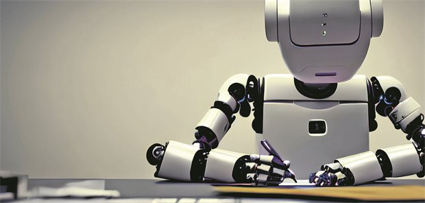 Roboter schreibt mit einem Stift