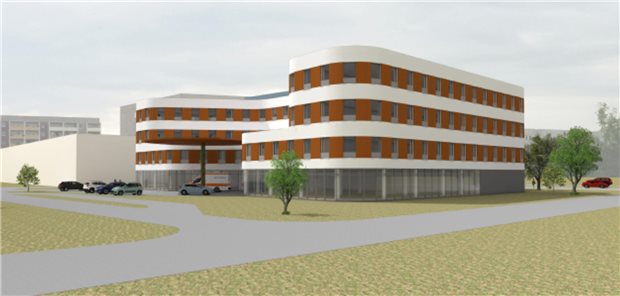 Modell des Ärztehauses in Rostock