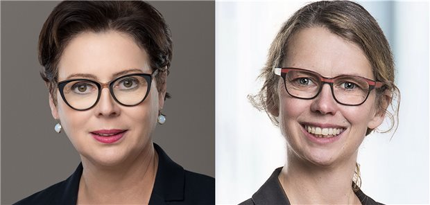 Sötkin Geitner (l.) ist neue Vorstandsvorsitzende des Medizinischen Dienstes Hessen, ihren vorherigen Posten als Landesleiterin der DAK übernimmt Britta Dalhoff.