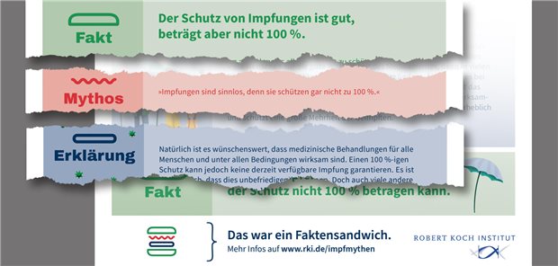 Solche  „Faktensandwiches“  sollen mit falschen Impfmythen aufräumen helfen!