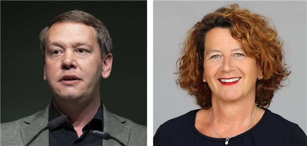 Der Politiker Oliver Hildenbrand und die Politikerin Petra Krebs.