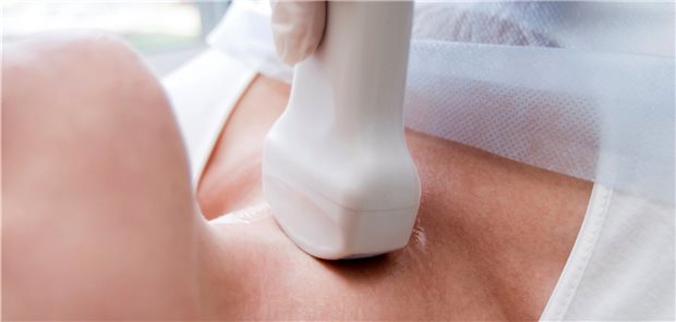 Sonografie der Schilddrüse.