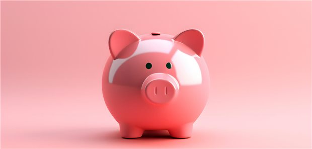 Ein pinkfarbenes Sparschwein.