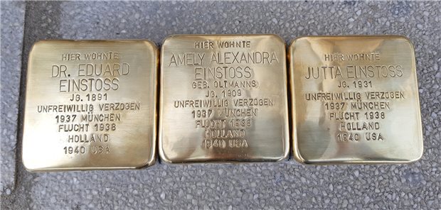 DGIM setzt Stolpersteine für ihre Opfer der NS-Diktatur Stolpersteine in der Wiesbadener Wilhelmstraße 60 mahnen an das Schicksal von Dr. Eduard Einstoss, seiner Frau Amely und Tochter Jutta.