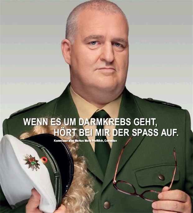 "Wenn es um Darmkrebs geht, hört bei mir der Spaß auf" TV-Comedy-Star, aktiv engagiert im Kampf gegen Darmkrebs: Markus Maria Profitlich. © Felix Burda Stiftung